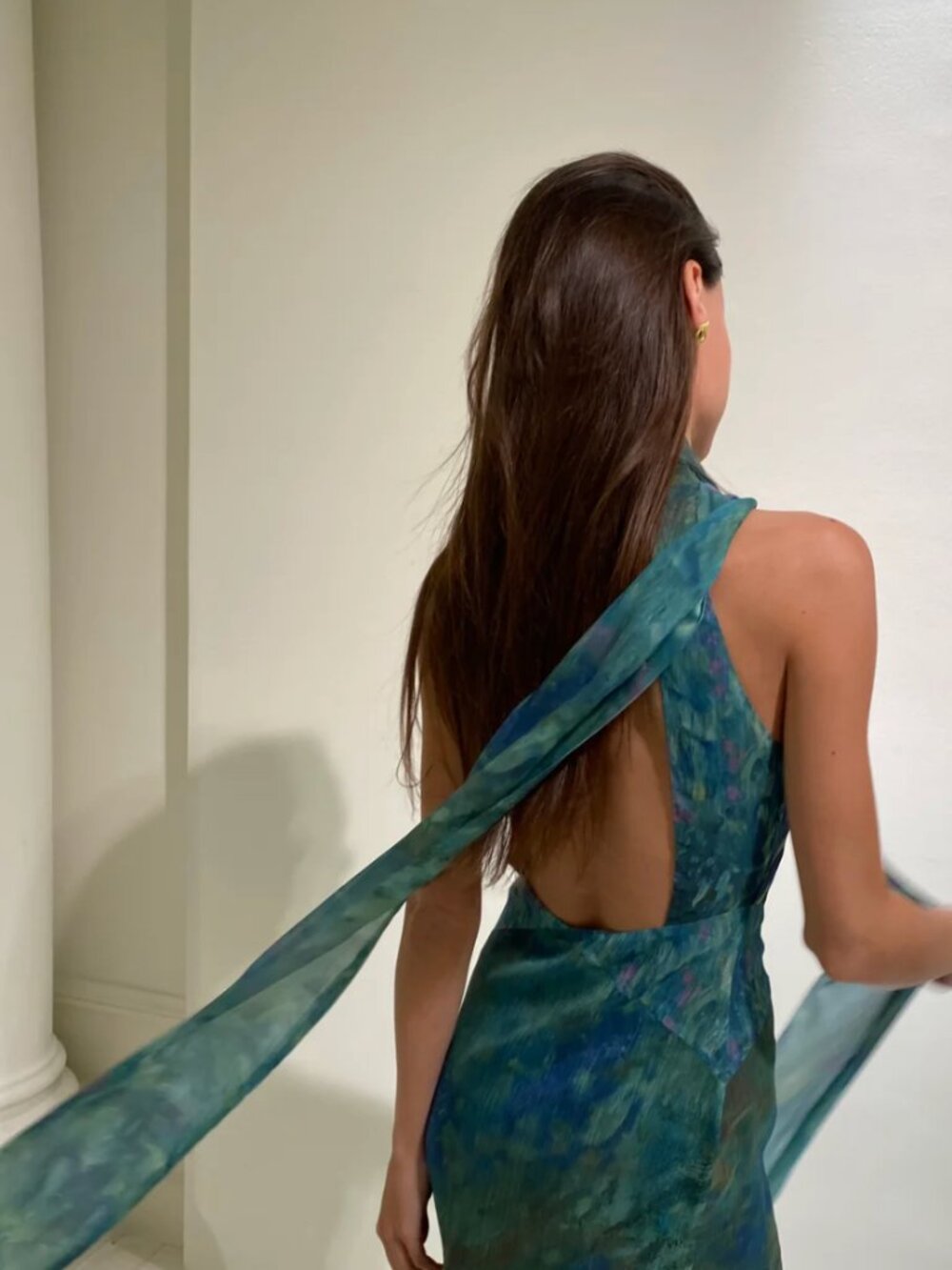 Yllw the Label: Monet Print Open Back Maxi Dress - Picture 4 of 6